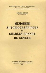 Mémoires autobiographiques de Charles Bonnet de Genève