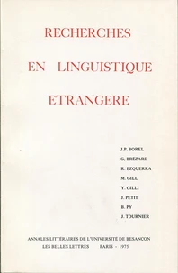 Recherches en linguistique étrangère