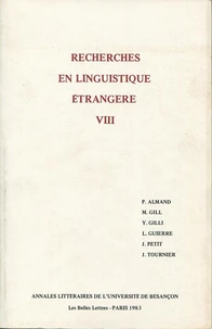 Recherches en linguistique étrangère