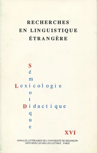 Recherches en linguistique étrangère