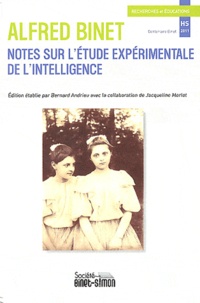 Alfred Binet - Recherches et Educations Hors-série 2011 : Notes sur l'Etude expérimentale de l'intelligence (1899-1902).