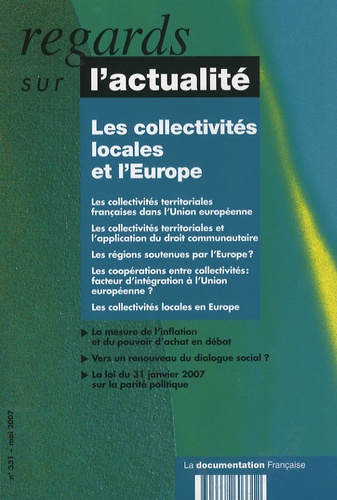 Brigitte Masquet - Regards sur l'actualité N° 331, Mai 2007 : Les Collectivités Locales et l'Europe.