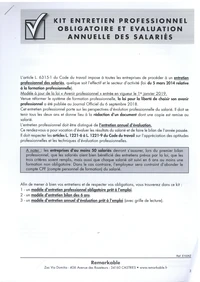 Kit entretien professionnel obligatoire et évaluation annuelle des salariés