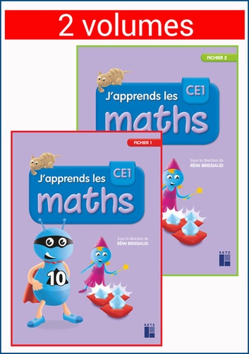Rémi Brissiaud - J'apprends les maths CE1 - Fichiers 1 et 2, pack en 2 volumes.