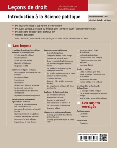 Leçons d'Introduction à la Science politique 4e édition revue et augmentée
