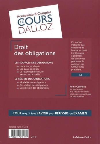 Droit des obligations 15e édition