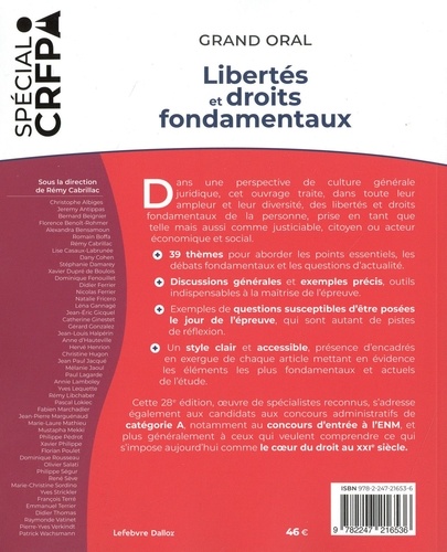 Libertés et droits fondamentaux. 40 thèmes pour maîtriser l'actualité et la culture juridique  Edition 2022