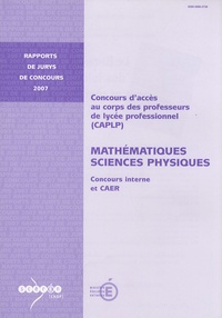 Rémy Jost - CAPLP Mathématiques Sciences physiques - Concours interne et CAER.