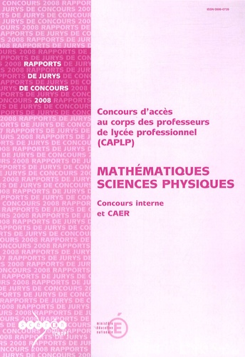 Rémy Jost - CAPLP Mathématiques Sciences Physiques - Concours interne et CAER.