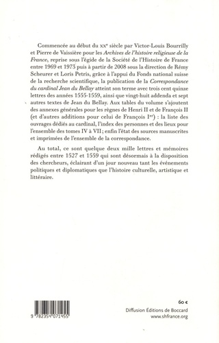 Correspondance du cardinal Jean du Bellay. Tome 7, 1555-1559
