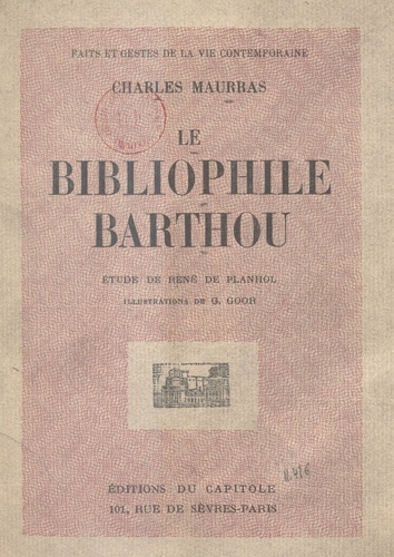 Le bibliophile Barthou