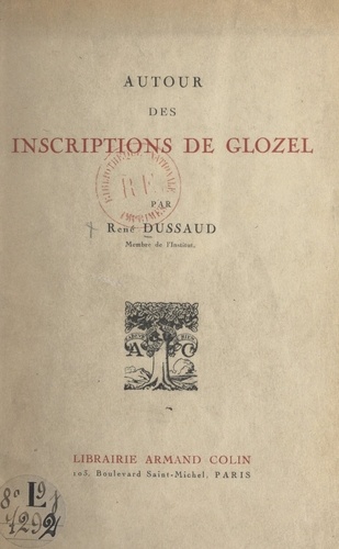 Autour des inscriptions de Glozel