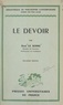 René Le Senne et Félix Alcan - Le devoir.