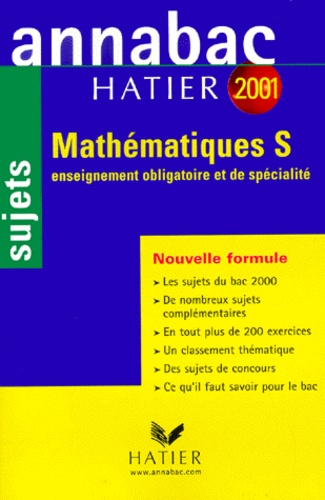 René Merckhoffer et Richard Bréhéret - Mathématiques Bac S. - Sujets, édition 2001.