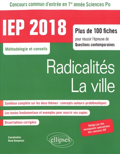 IEP Concours commun d'entrée en 1re année Sciences Po. Radicalités / La ville  Edition 2018