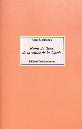 René Siestrunck - Noms de lieux de la vallée de la Clarée.