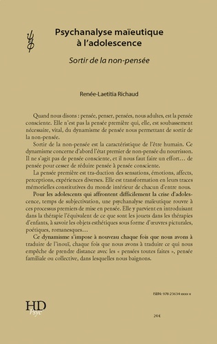 Psychanalyse maïeutique à l'adolescence. Sortir de la non-pensée
