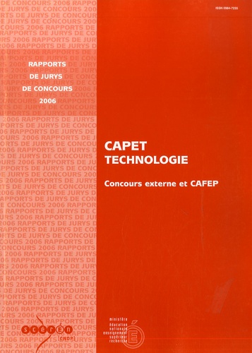 Jean-Claude Lebossé - CAPET externe et CAFEP, Technologie, 2006.