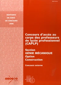 CAPLP externe, Génie Mécanique - option construction, 2006