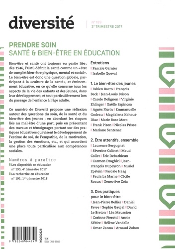 Diversité N° 189, 3e trimestre 2017 Prendre soin : santé et bien-être en éducation