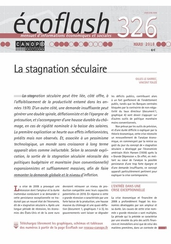 Gilles Le Garrec et Vincent Touze - Ecoflash N° 326, mars 2018 : La stagnation séculaire.