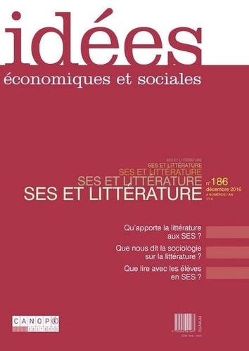  CNDP - Idées économiques et sociales N° 186 : SES et littérature.
