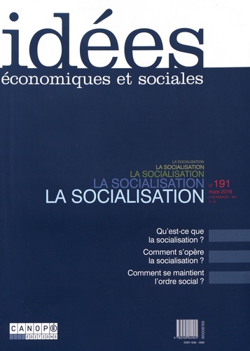 Gilles Martin - Idées économiques et sociales N° 191, mars 2018 : La socialisation.