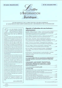 Lettre d'Information Juridique N° 40, Décembre 1999