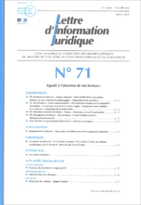 Lettre d'Information Juridique N° 71 Janvier 2003