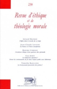 Retm Collectif - Revue d'ethique et de theologie morale - supplement numero 238.