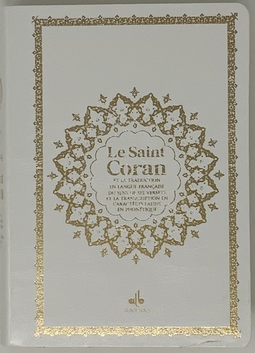 Saint Coran Bilingue cartonné (14 x 19 cm) - Blanc - Dorure