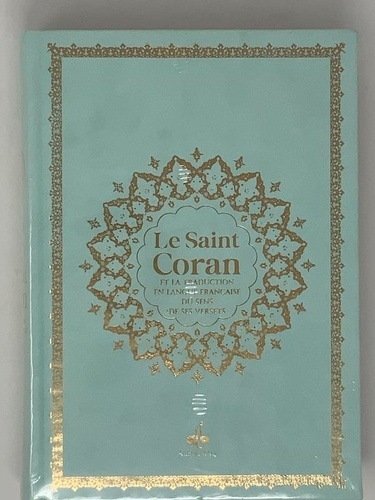 Revelation - Saint Coran Bilingue cartonné (14 x 19 cm) - Vert clair - Dorure.