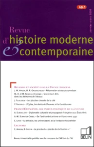 Revue d'histoire moderne et contemporaine Tome 48 N° 1 Janvier-Mars 2001