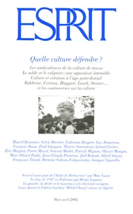 Esprit N° 283 Mars-Avril 2002 : Quelle culture défendre ?
