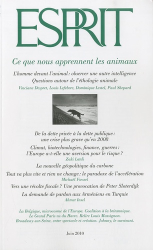 Olivier Mongin - Esprit N° 365, juin 2010 : Ce que les animaux nous apprennent.
