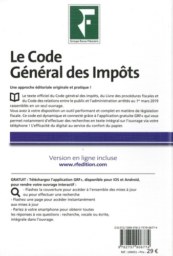 Le code général des impôts et le livre des procédures fiscales  Edition 2019