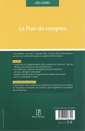 Le plan de comptes  Edition 2021