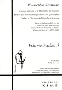 Philosophia Scientae Volume 3 Cahier 3 1998-1999