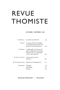 Philippe-Marie Margelidon - Revue thomiste - N°4/2021.