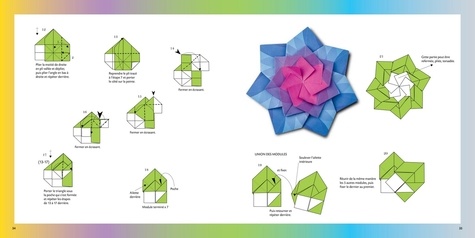 Coffret origami 60 nuances de couleur. Un livre avec 4 modèles et des instructions pas à pas. Avec 180 feuilles