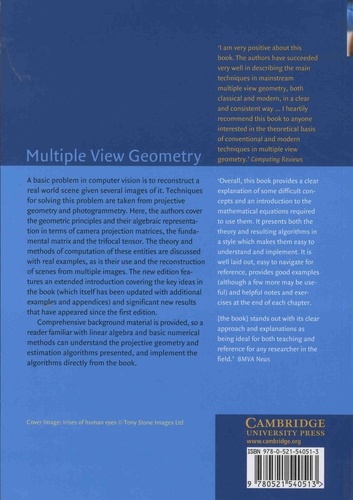 Multiple View Geometry in Computer Vision 2nd edition