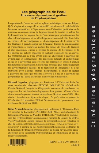 Les géographies de l'eau. Processus, dynamique et gestion de l'hydrosystème