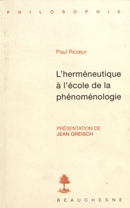 L'herméneutique à l'école de la phénoménologie