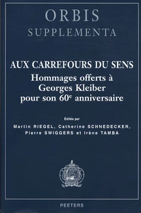 Aux carrefours du sens