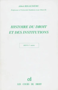 Histoire du droit et des institutions, DEUG 1re année