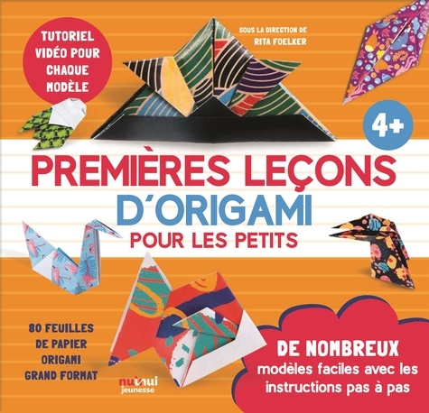 Premières leçons d'origami pour les petits. 80 feuilles de papier origami grand format