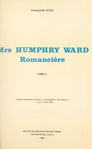 Mrs Humphry Ward romancière (2)