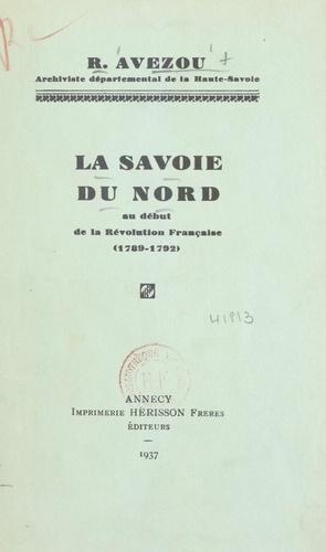 La Savoie du nord au début de la Révolution française (1789-1792)