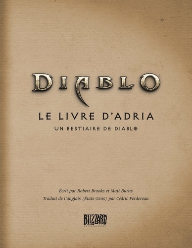 Diablo, le livre d'Adria. Un bestiaire de Diablo