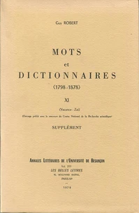 Mots et dictionnaires, 1798-1878
